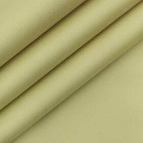 Ankur by Arvind Shortbread Beige Solid Cotton Lycra Stretchable Trouser Fabric (Unstitched - 1.40 Mtr)