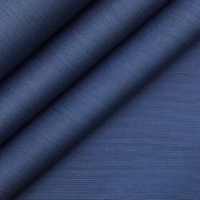 Arvind Bright Blue Self Design Egyptian Giza Cotton Trouser Fabric (Unstitched - 1.30 Mtr)