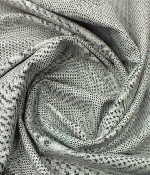 Bombay Rayon Men's 100% Cotton White & Black Structured Shirt Fabric (1.60 M)