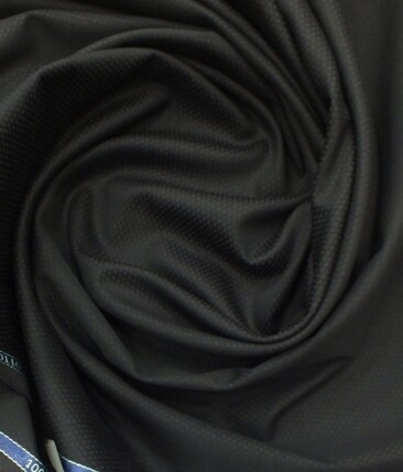 Cadini by Siyaram's Winish Black 100% Supima Cotton Trouser Fabric (Unstitched - 1.30 Mtr)