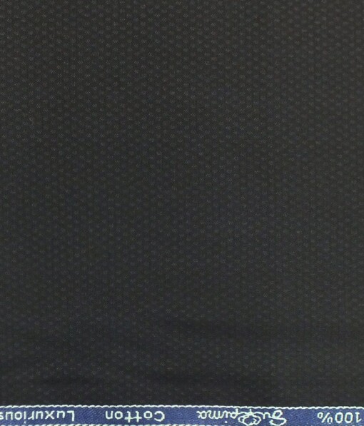 Cadini by Siyaram's Winish Black 100% Supima Cotton Trouser Fabric (Unstitched - 1.30 Mtr)