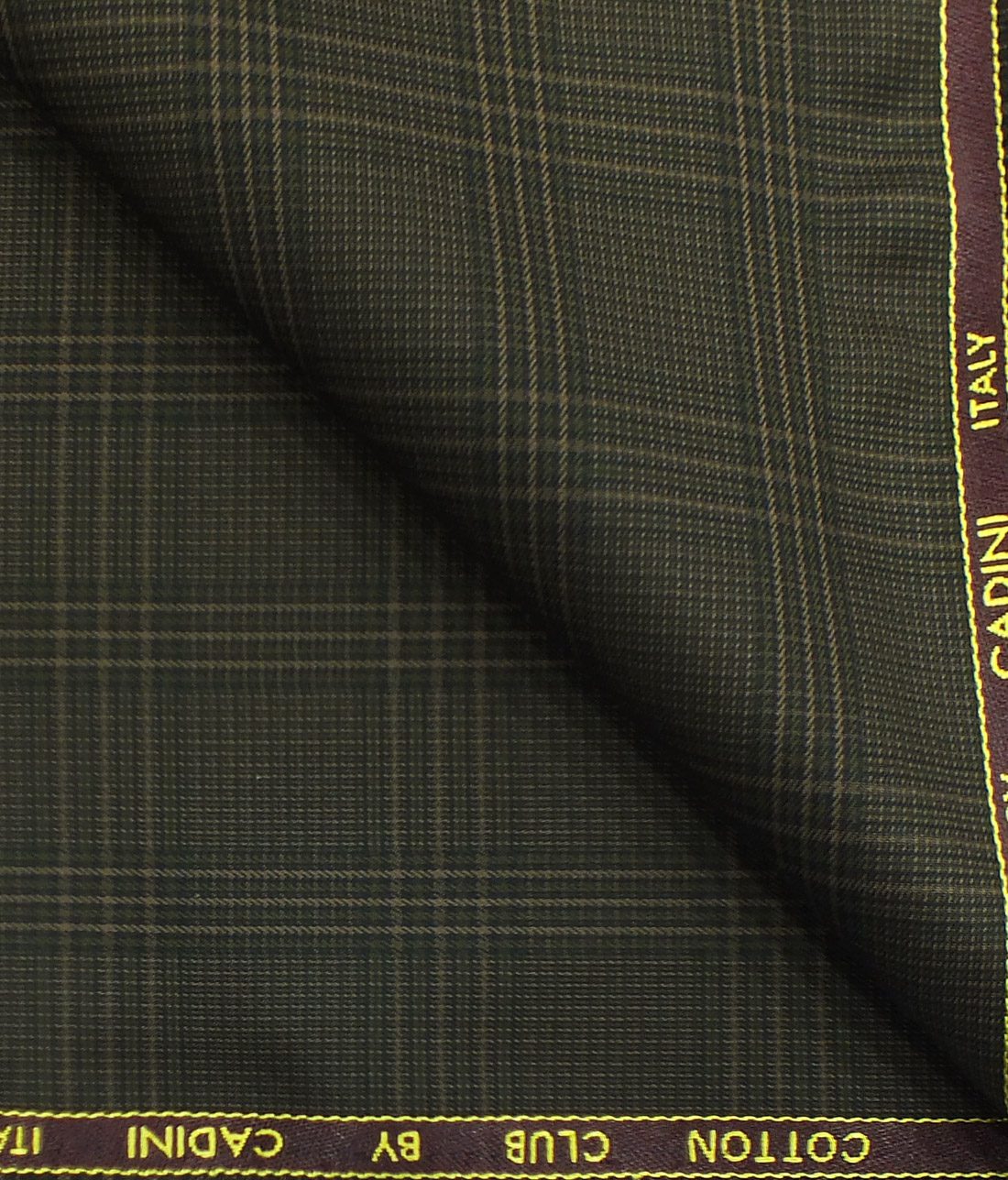 Cadini by Siyaram's Dark Brown Checks 100% Supima Cotton Trouser Fabric (Unstitched - 1.30 Mtr)
