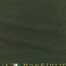 Don & Julio (D&J) Dark Olive Green Structured Terry Rayon Three Piece Suit Fabric (Unstitched - 3.75 Mtr)