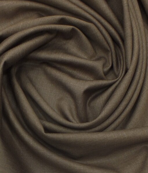 Don & Julio (D&J) Coffee Brown Self Design Terry Rayon Three Piece Suit Fabric (Unstitched - 3.75 Mtr)