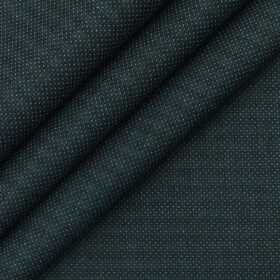 Don & Julio (D&J) Dark Cyan Blue Terry Rayon Self Stripes Three Piece Suit Fabric (Unstitched - 3.75 Mtr)