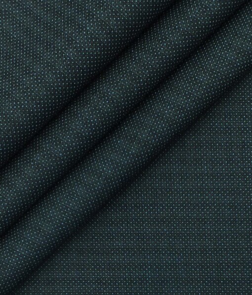 Don & Julio (D&J) Dark Cyan Blue Terry Rayon Self Stripes Three Piece Suit Fabric (Unstitched - 3.75 Mtr)