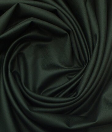 Fashion Flair Dark Green Self Structured Terry Rayon Premium Three Piece Suit Fabric (Unstitched - 3.75 Mtr)