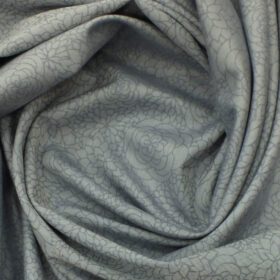 Fabio Rossini Men's Grey 100% Premium Cotton Floral Jacquard Shirt Fabric (1.60 M)