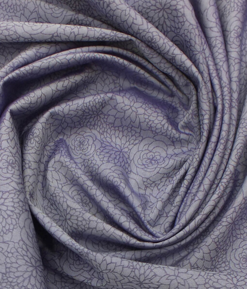 Fabio Rossini Men's Purple 100% Premium Cotton Floral Jacquard Shirt Fabric (1.60 M)