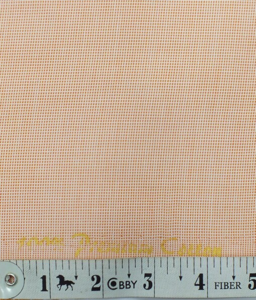 Fabio Rossini Men's Peach 100% Premium Cotton Structured Shirt Fabric (1.60 M)