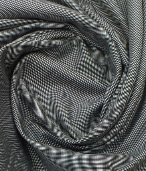Fabio Rossini Men's White & Black 100% Premium Cotton Structured Shirt Fabric (1.60 M)
