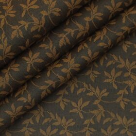 Grado by Grasim Men's Dark Brown 100% Giza Cotton Floral Jacquard Shirt Fabric (1.60 M)