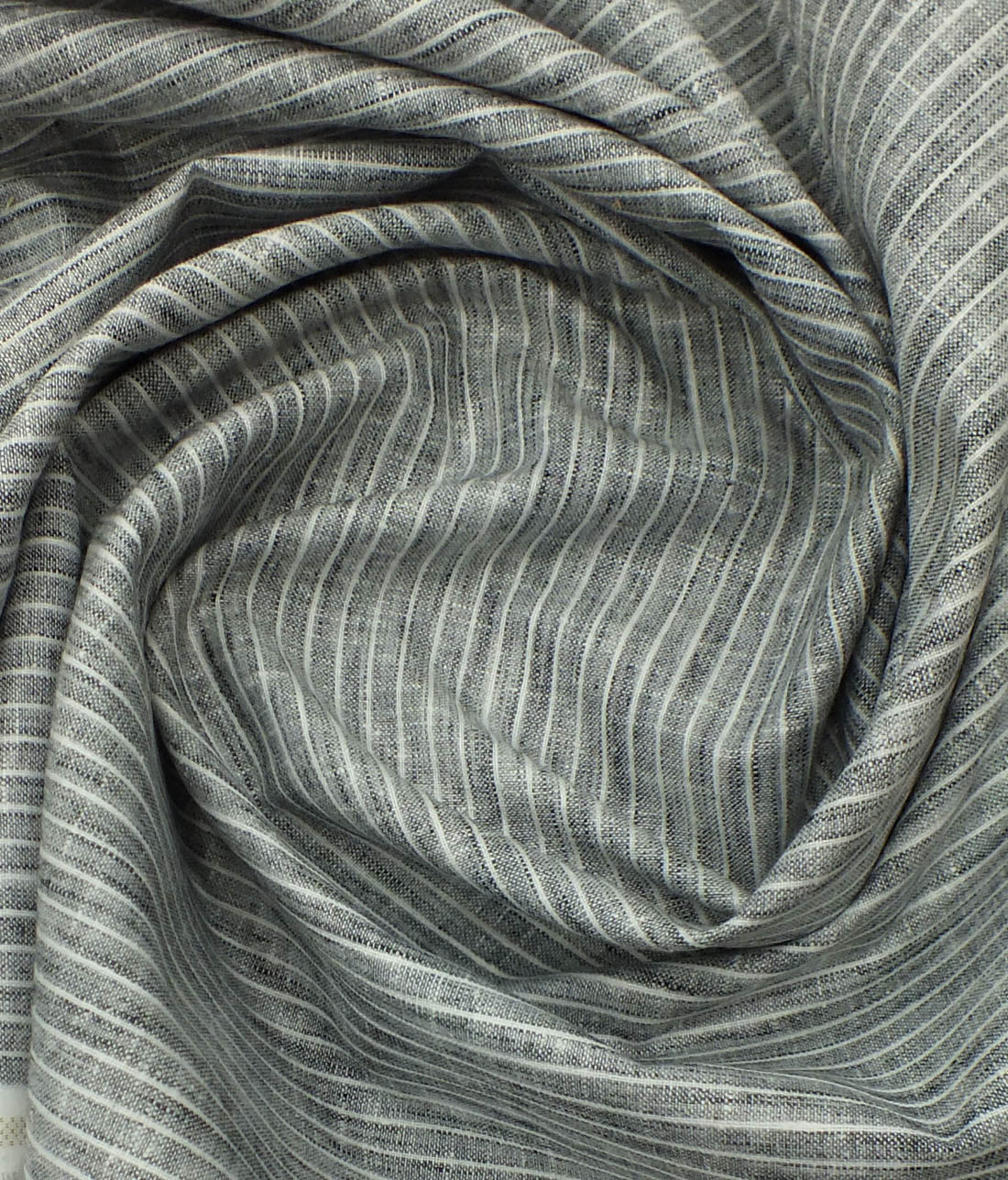 Grado by Grasim Men's Grey Cotton Blend Khadi Look White Stripes Shirt Fabric (1.60 M)