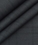 Italian Channel Dark Grey Self Checks Terry Rayon Premium Trouser Fabric (Unstitched - 1.25 Mtr)
