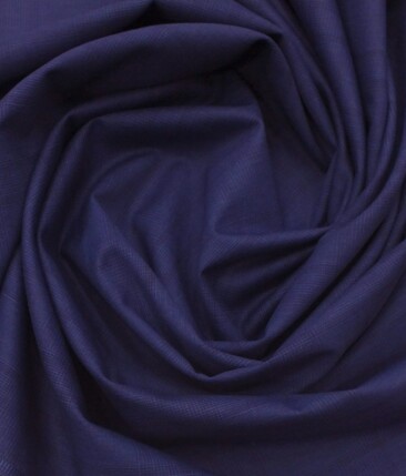 Italian Channel Dark Royal Blue Self Checks Terry Rayon Premium Three Piece Suit Fabric (Unstitched - 3.75 Mtr)