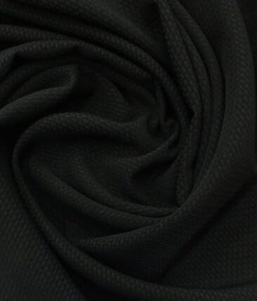 Mark & Peanni Black Thread Weave Structure Terry Rayon Premium Three Piece Suit Fabric (Unstitched - 3.75 Mtr)