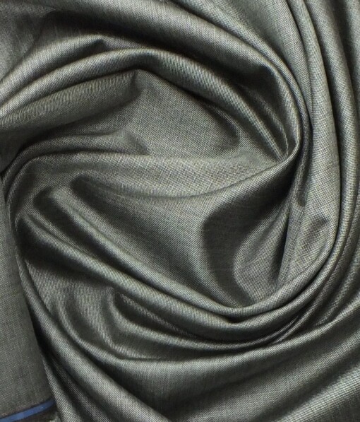 Mark & Peanni Silver Grey Structured Very Shiny Terry Rayon Premium Three Piece Suit Fabric (Unstitched - 3.75 Mtr)