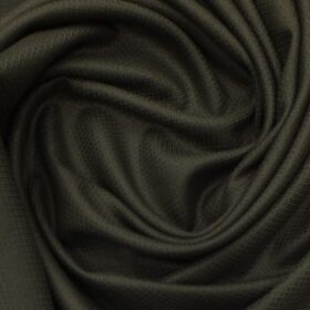 Mark & Peanni Dark Carob Brown Structured Terry Rayon Premium Three Piece Suit Fabric (Unstitched - 3.75 Mtr)