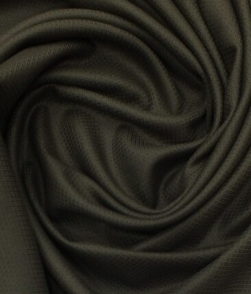 Mark & Peanni Dark Carob Brown Structured Terry Rayon Premium Three Piece Suit Fabric (Unstitched - 3.75 Mtr)