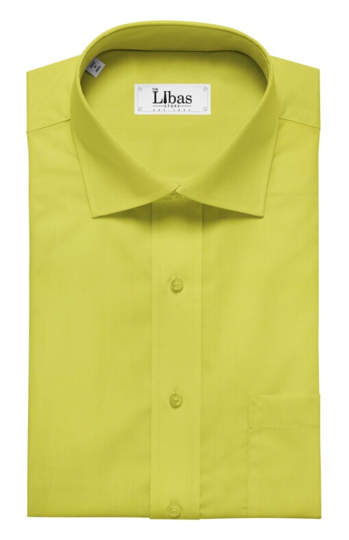 Nemesis Men's Blonde Yellow 100% Egyptian Giza Cotton Satin Weave Shirt Fabric (1.60 M)