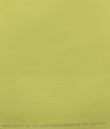 Nemesis Men's Blonde Yellow 100% Egyptian Giza Cotton Satin Weave Shirt Fabric (1.60 M)