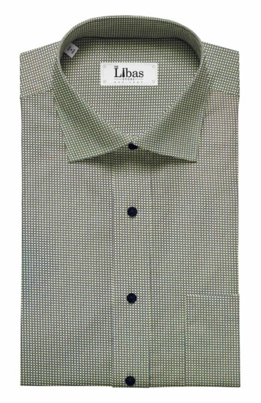 Nemesis Men's Light Brown 100% Egyptian Giza Cotton Blue Circle Print Shirt Fabric (1.60 M)
