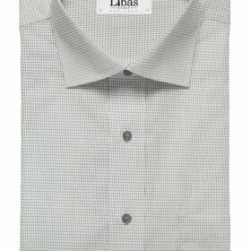 Nemesis Men's White 100% Egyptian Giza Cotton Grey Thread Weave Design Shirt Fabric (1.60 M)