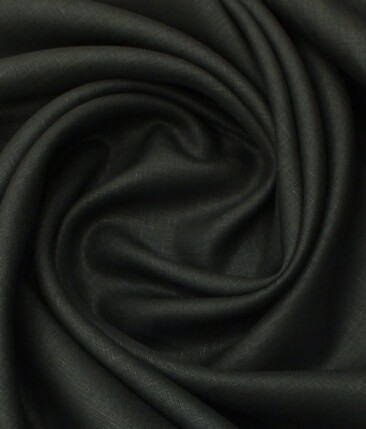 Nemesis Jet Black 100% Super Luxury Irish Linen Self Design Trouser Fabric (1.30 M)
