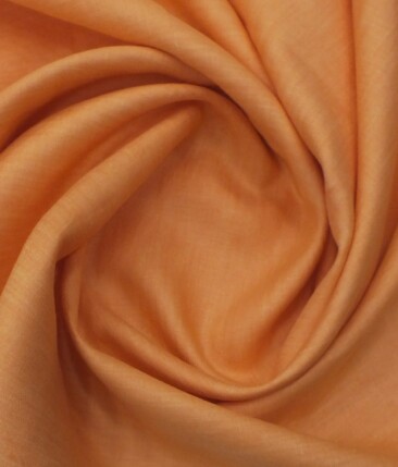 Solino Bright Orange 100% Linen 60 Linen Self Design Bandh Gala or Blazer Fabric (2.00 M)