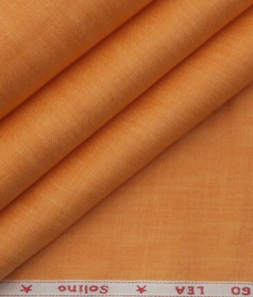 Solino Bright Orange 100% Linen 60 Linen Self Design Bandh Gala or Blazer Fabric (2.00 M)