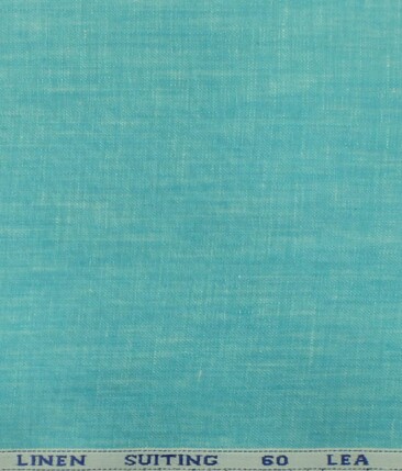 Solino Arctic Blue 100% Euro Linen 60 LEA Self Design Two Piece Suit Fabric (3.00 M)