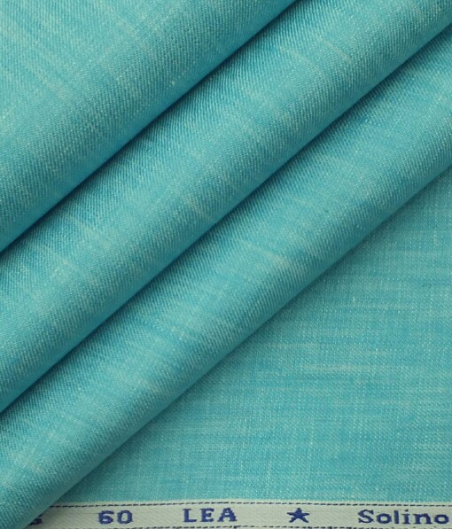 Solino Arctic Blue 100% Euro Linen 60 LEA Self Design Two Piece Suit Fabric (3.00 M)