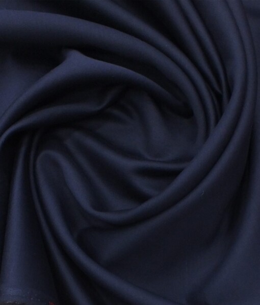 Solino Denim Blue 50% Cotton 50% Linen Self Trouser Fabric (Unstitched - 1.30 Mtr)