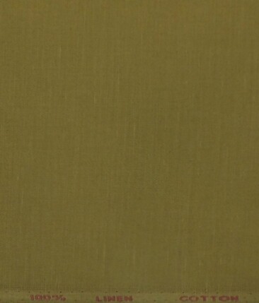 Solino Dark Khakhi Brown 50% Cotton 50% Linen Self Trouser Fabric (Unstitched - 1.30 Mtr)