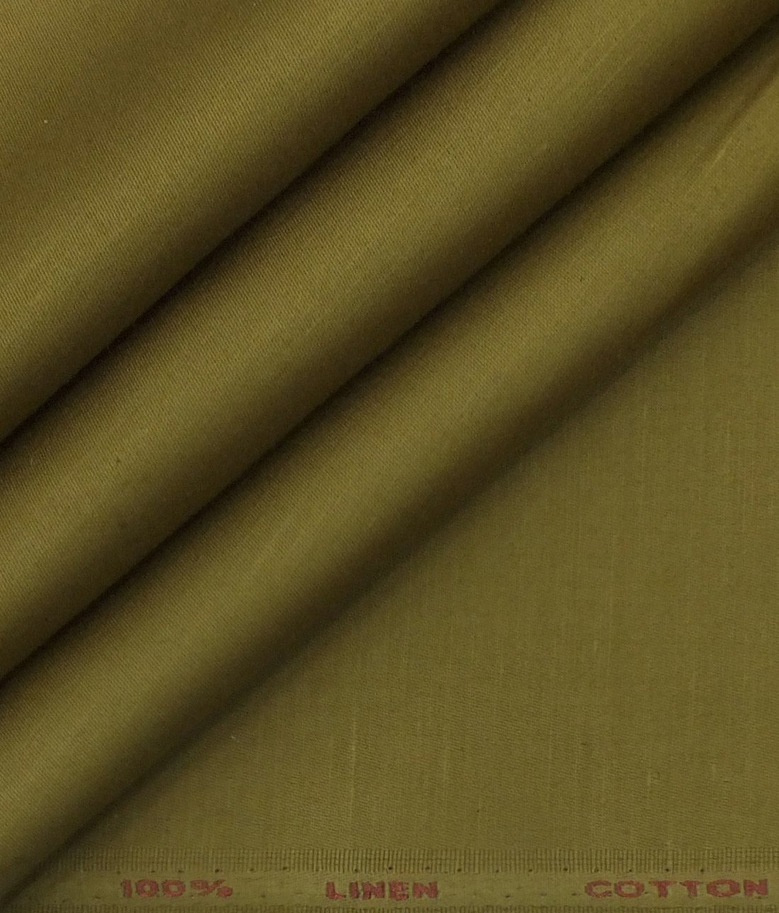Solino Dark Khakhi Brown 50% Cotton 50% Linen Self Trouser Fabric (Unstitched - 1.30 Mtr)