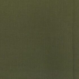 Solino Olive Green 50% Cotton 50% Linen Self Trouser Fabric (Unstitched - 1.30 Mtr)