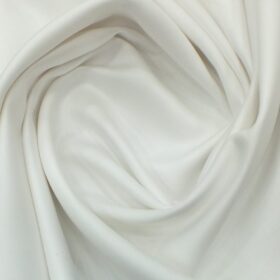 Solino White 50% Cotton 50% Linen Self Trouser Fabric (Unstitched - 1.30 Mtr)