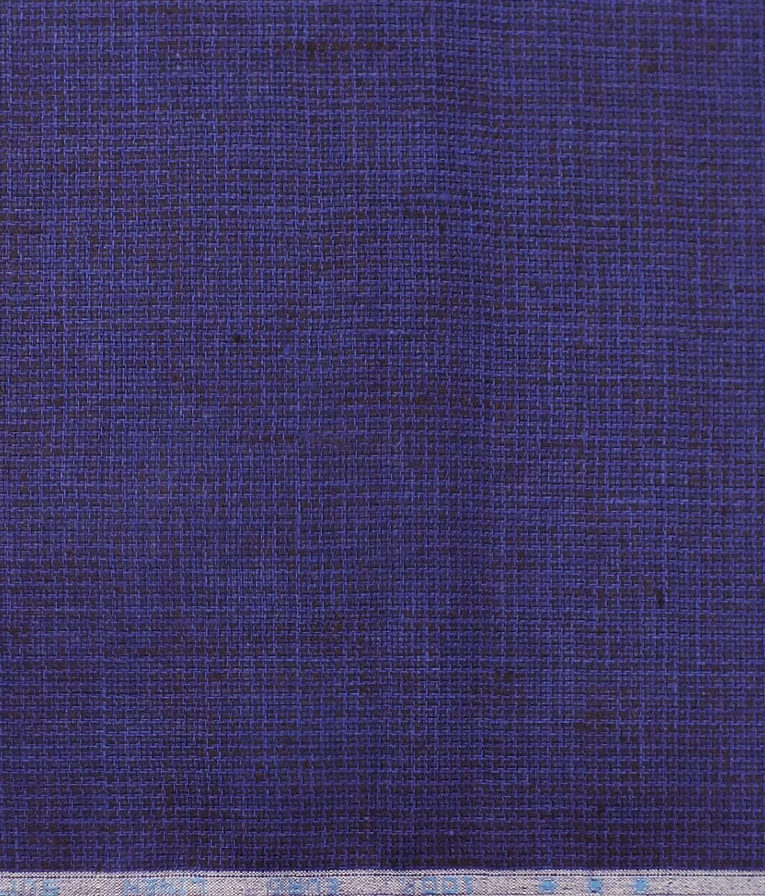 Solino Dark Bright Royal Blue 100% Euro Linen Houndstooth Weave Trouser Fabric (1.30 M)