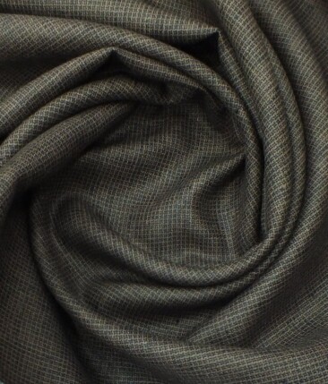 Solino Dark Brown 100% Euro Linen Houndstooth Weave Trouser Fabric (1.30 M)
