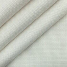 True Value White 100% Cotton Jute Weave Trouser Fabric (Unstitched  1.30 Mtr)