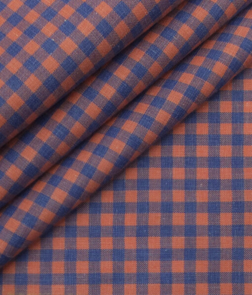 Exquisite Red & Blue Checks Cotton Blend Shirt Fabric (2.40 M)