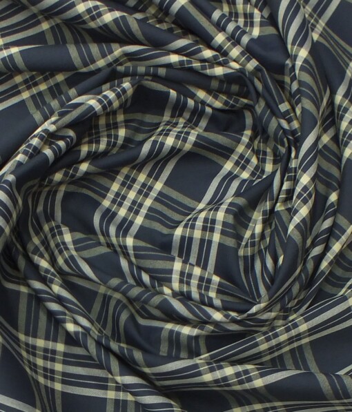Exquisite Black base Beige Burberry Check Cotton Blend Shirt Fabric (2.40 M)