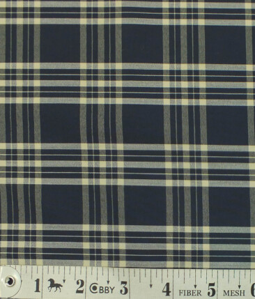 Exquisite Black base Beige Burberry Check Cotton Blend Shirt Fabric (2.40 M)