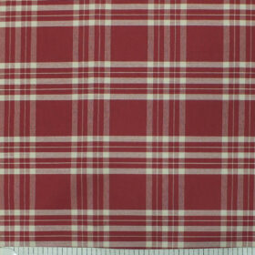 Exquisite Red base Beige Burberry Check Cotton Blend Shirt Fabric (2.40 M)
