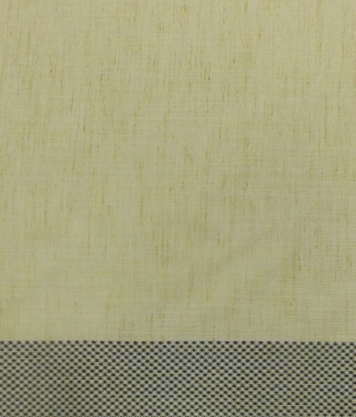 Exquisite Khadi Look Beige Self Design Cotton Blend Designer Shirt Fabric (2.40 M)