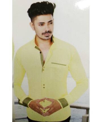 Exquisite Khadi Look Light Lemon Yellow Cotton Blend Designer Shirt Fabric (2.40 M)