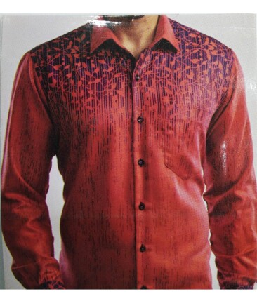 Exquisite Khadi Look Burgandy Red Floral Print Cotton Blend Designer Shirt Fabric (2.40 M)