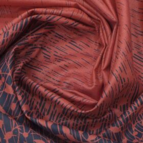 Exquisite Khadi Look Burgandy Red Floral Print Cotton Blend Designer Shirt Fabric (2.40 M)