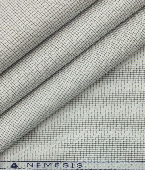 Raymond Blackish Grey Self Design Trouser Fabric With Nemesis White Structured Shirt Fabric (Unstitched)