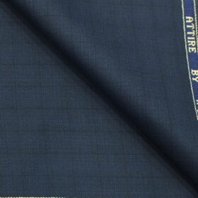 Raymond Mens Aegean Blue Self Checks Poly Viscose Trouser Fabric or 3 Piece Suit Fabric (Unstitched  1.25 Mtr)